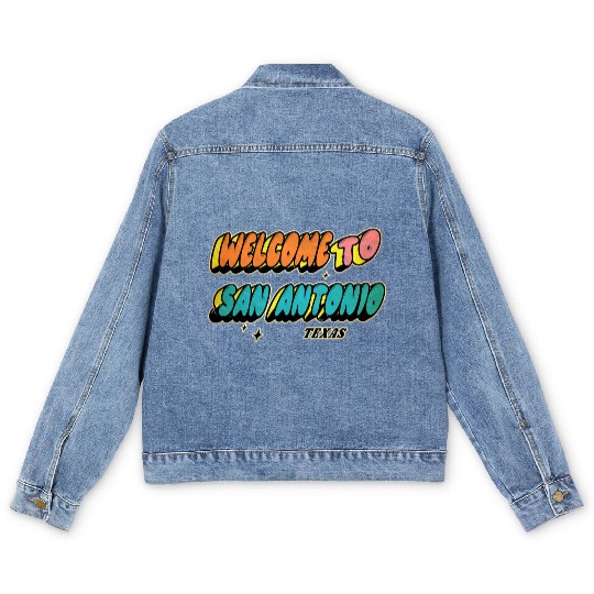 Welcome to San Antonio Texas Design Men's Denim Jackets