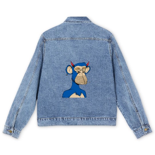 Blue bored monkey Men's Denim Jackets
