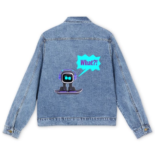 EMO Robot Sticker Men's Denim Jackets