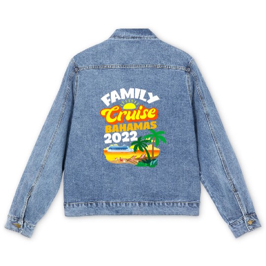 Family Cruise Bahamas Men Women Boys Girls Sailing Men's Denim Jackets