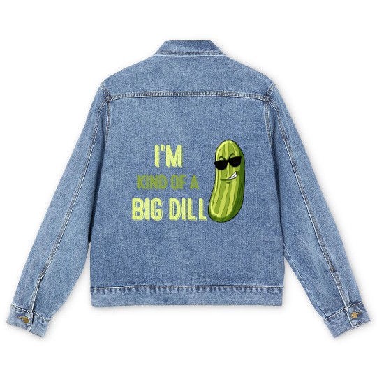 Big Deal Dill Pickle Funny Slogan Men's Denim Jackets