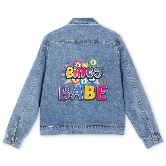 Bingo Card Game Grandma Bingo Player Bingo Cards Men's Denim Jackets
