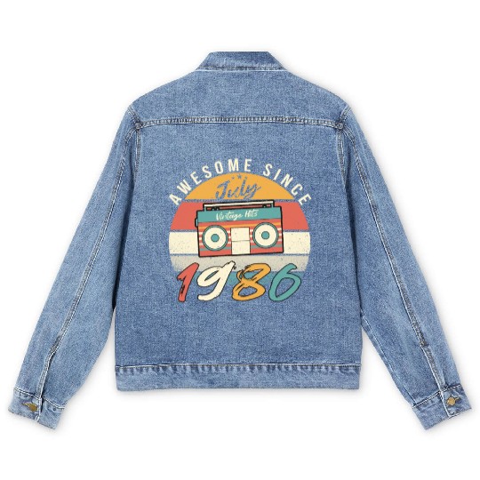 Building Year 1986 In July Men's Denim Jackets