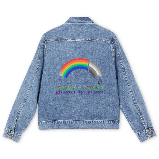 Heartstopper Rainbow Darcy and Tara LBGTQIA+ Men's Denim Jackets