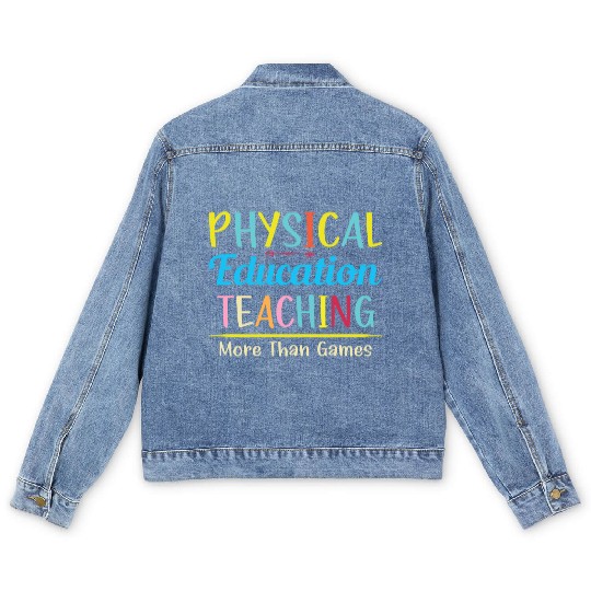 Physical Education Phys Ed Teacher Men's Denim Jackets