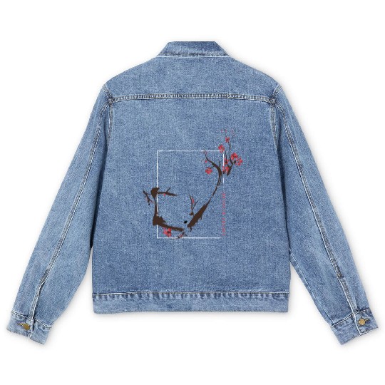 Cherry Blossoms Spring Japan Nature Men's Denim Jackets