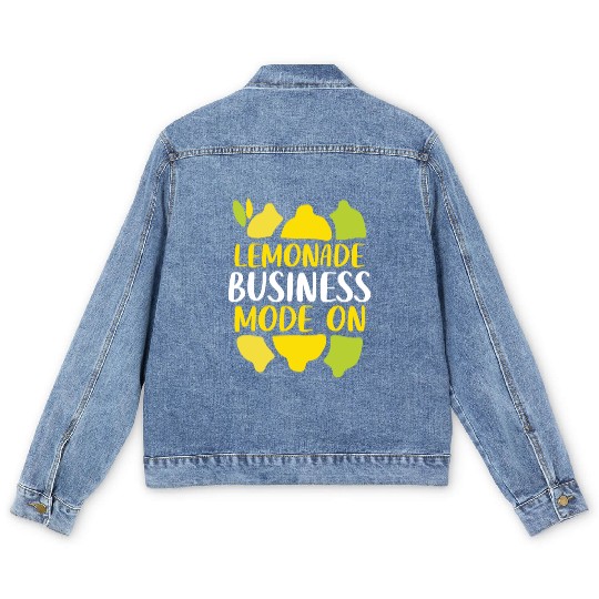 Lemonade Business Mode On Summer Fruit Lemon Men's Denim Jackets