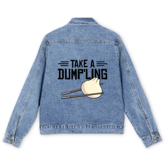 Dumpling Asian Food Chinese Food Fan Men's Denim Jackets