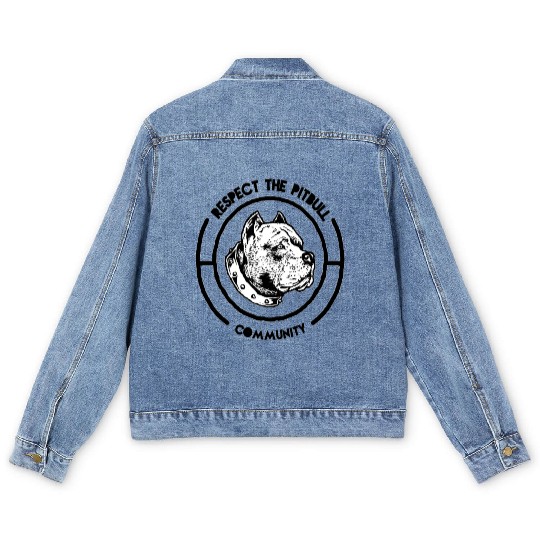 RESPECT THE PITBULL Men's Denim Jackets