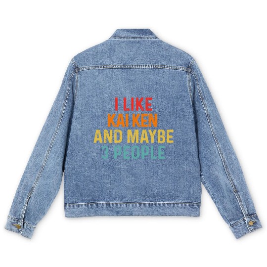 I Like Kai Ken And Maybe 3 People Dog Lover Retro Men's Denim Jackets