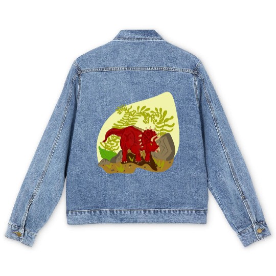 Triceratops horridus Men's Denim Jackets