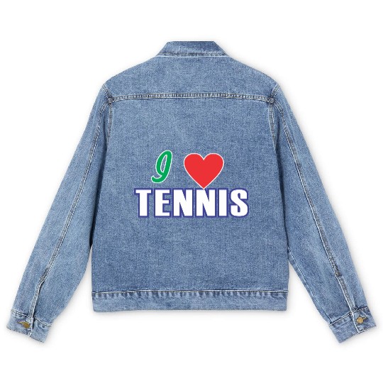 I LOVE TENNIS Men's Denim Jackets