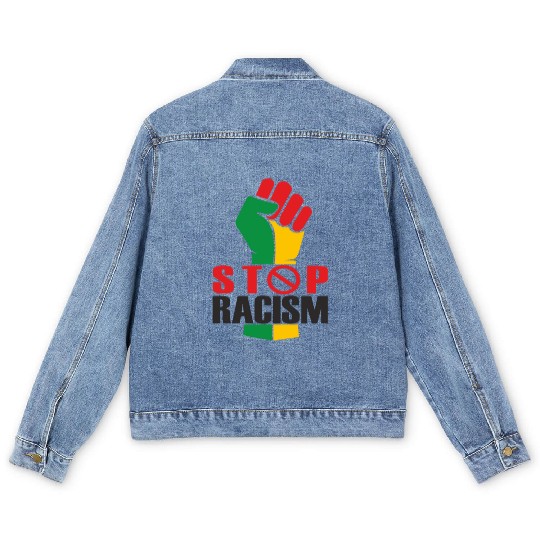 Juneteenth Day 1865, Freedom Day, Stop Racism Men's Denim Jackets