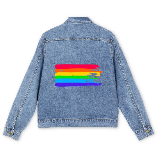 Gay Pride Flag Men's Denim Jackets