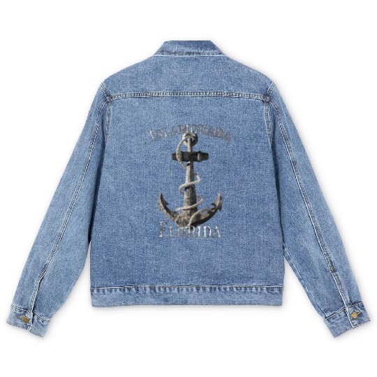 Islamorada Florida Keys Nautical Anchor Sailing Men's Denim Jackets
