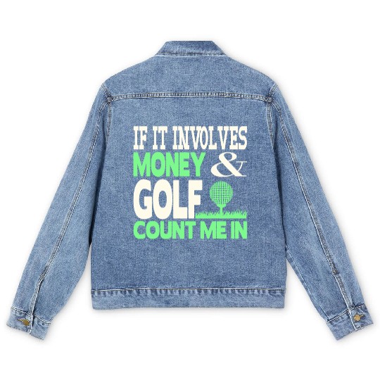 Money and golf Men's Denim Jackets