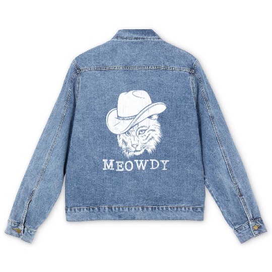 Meowdy Western Country Music Cowboy Cowgirl Men's Denim Jackets
