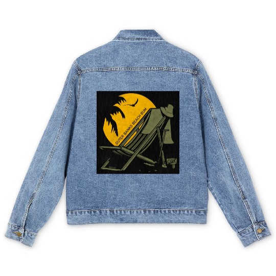 OBX Beach B OBX Army Green Black Vintage Men's Denim Jackets