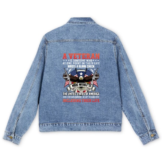 Veterans day celebration. Thank you veterans Men's Denim Jackets