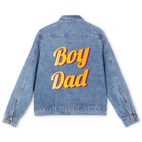 Boy Dad Best Dad Ever Men's Denim Jackets