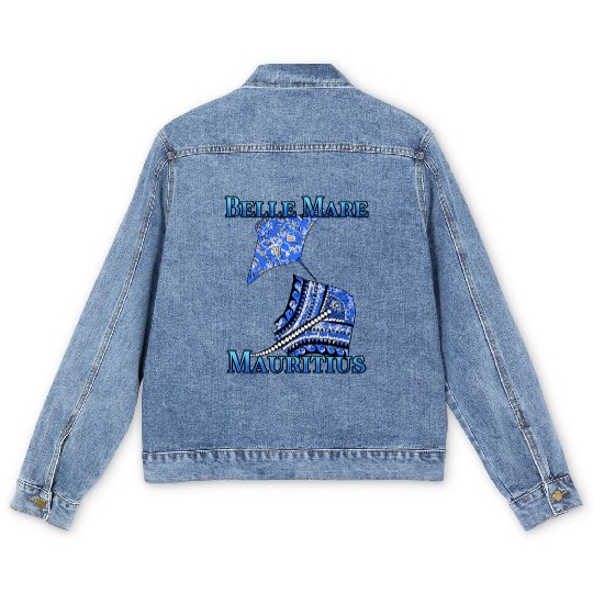 Belle Mare Vacation Tribal Stingrays Men's Denim Jackets