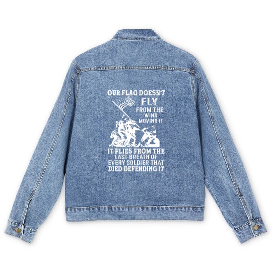 I love my country flag. Love USA. USA Veterans Men's Denim Jackets