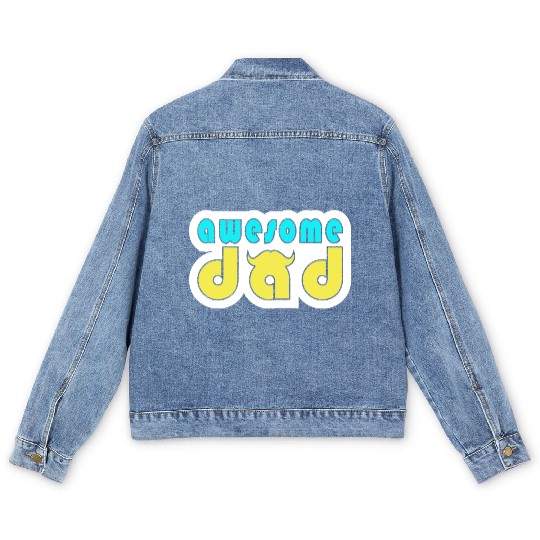 Awesome dad. Best dad ever. Happy fathers day Men's Denim Jackets