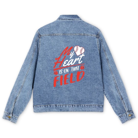 Baseball Mom Son Baseball Lover Men's Denim Jackets