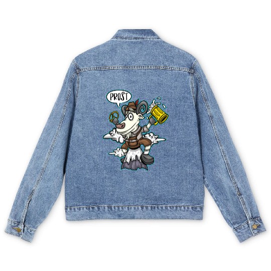 Goat Beer Pretzel Bavarian Leather Trousers Beer Men's Denim Jackets
