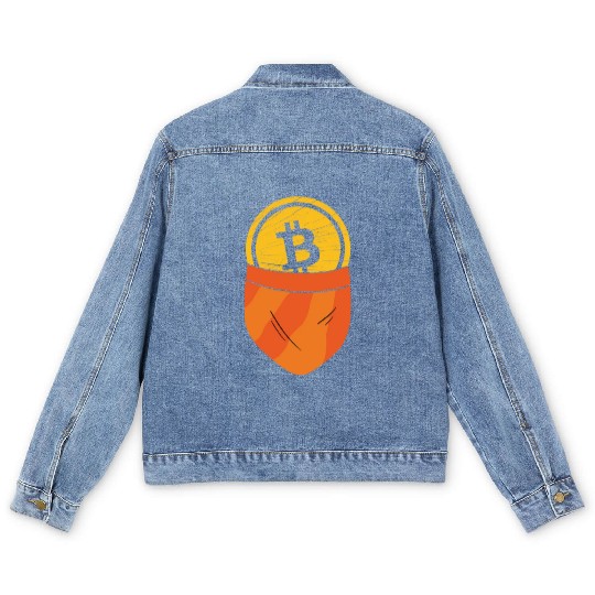 Funny Bitcoin Crypto Blockchain Btc Fun lovers Men's Denim Jackets