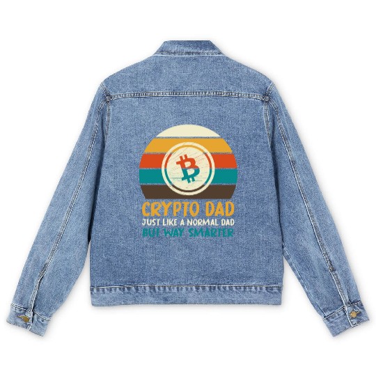 Funny Bitcoin Crypto Blockchain Btc Fun Lovers Men's Denim Jackets