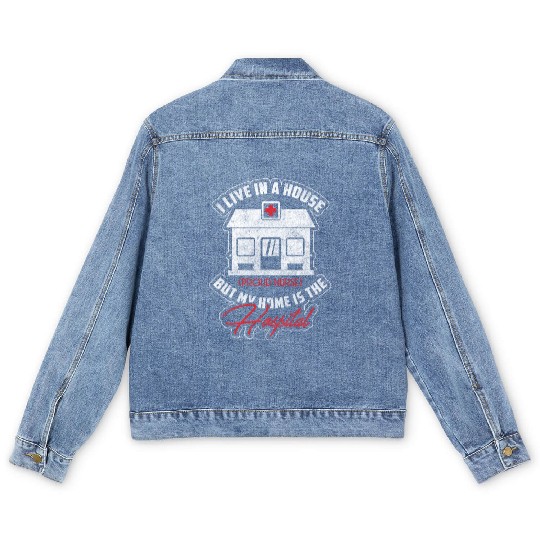 Hospital Heart Nursing School Medical Assistant Men's Denim Jackets