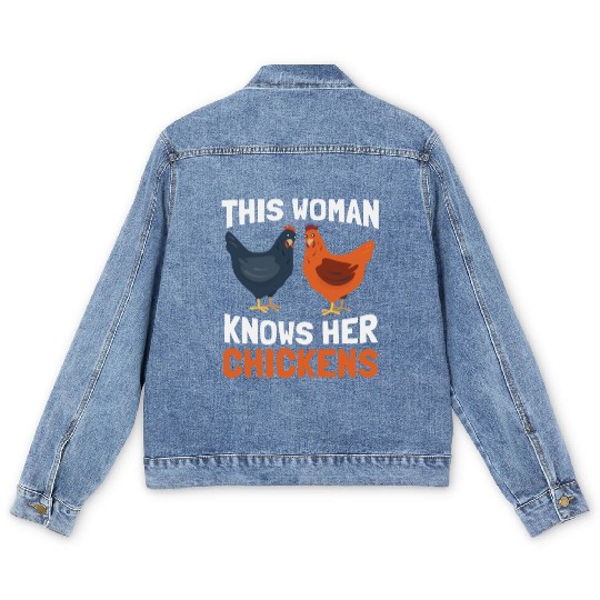 Chicken Farming Farmer Men's Denim Jackets