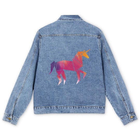Origami Unicorn Lover Origami Master Paper Folder Men's Denim Jackets