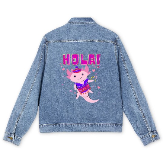 Hola Cute Axolotl - 17 Men's Denim Jackets