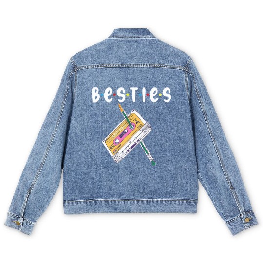 besties, bestfriend, best friend Men's Denim Jackets
