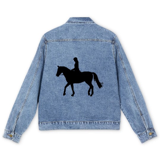 Equestrian, Rider, Horse Riding, Horse, Rodeo Men's Denim Jackets