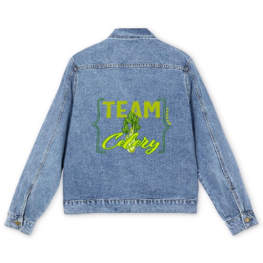 Celery Vegetable Men's Denim Jackets, Team Celery Men's Denim Jackets,