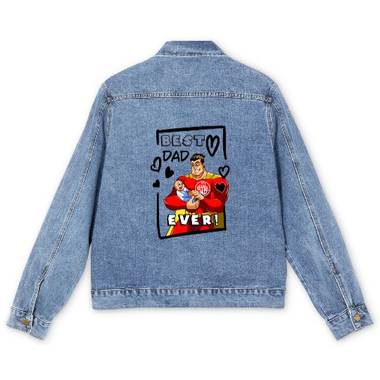 Best Dad Ever SuperDad Men's Denim Jackets
