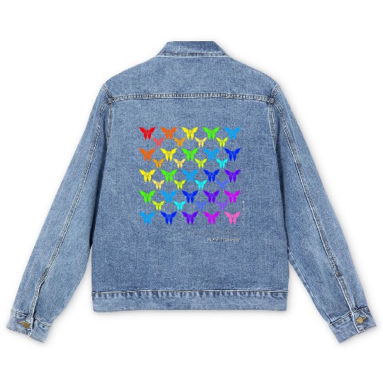 Save the Butterflies Origami Butterfly Men's Denim Jackets