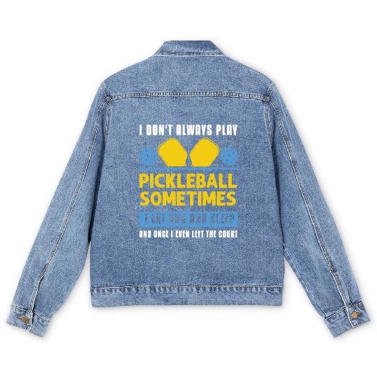Pickleball Lovers Funny Pickleball Men's Denim Jackets