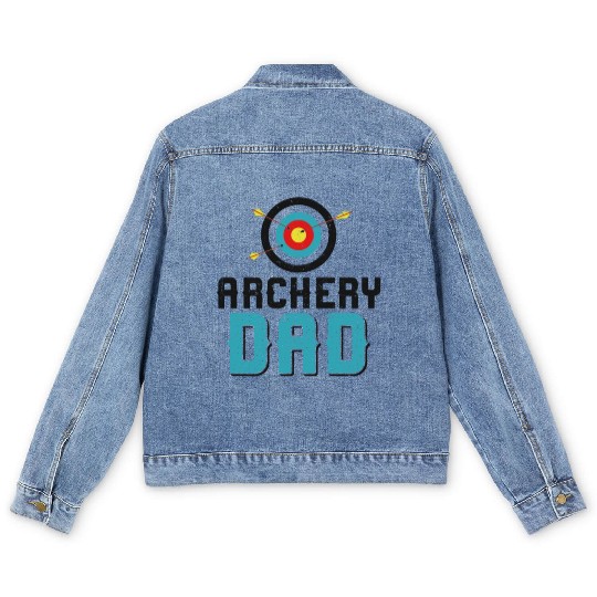 Archery Bow Archer Dad Father Men's Denim Jackets