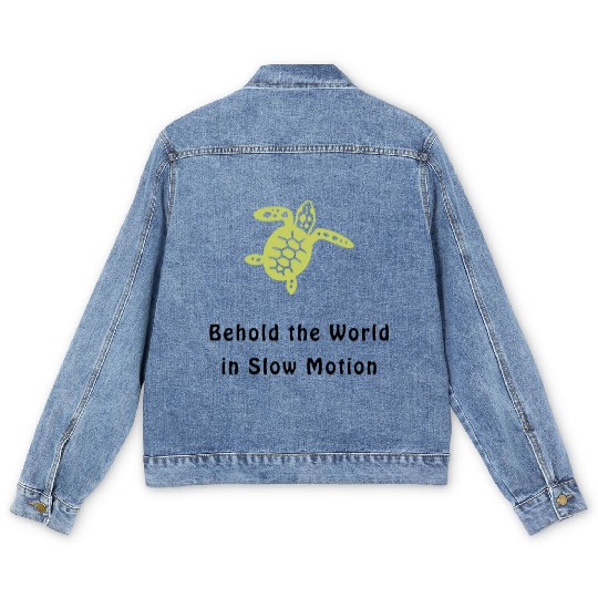 Green Sea Turtle Behold the World in Slow Motion Men's Denim Jackets