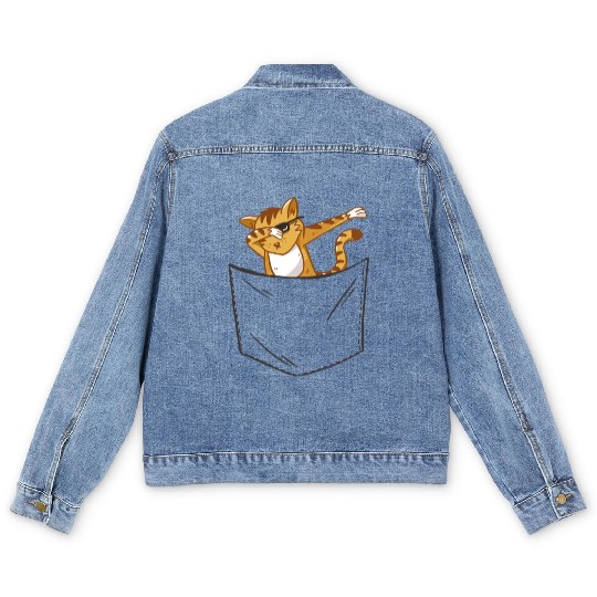 Pocket Cat Men's Denim Jackets