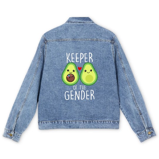 Avocado Keeper of the Gender Illustration Men's Denim Jackets