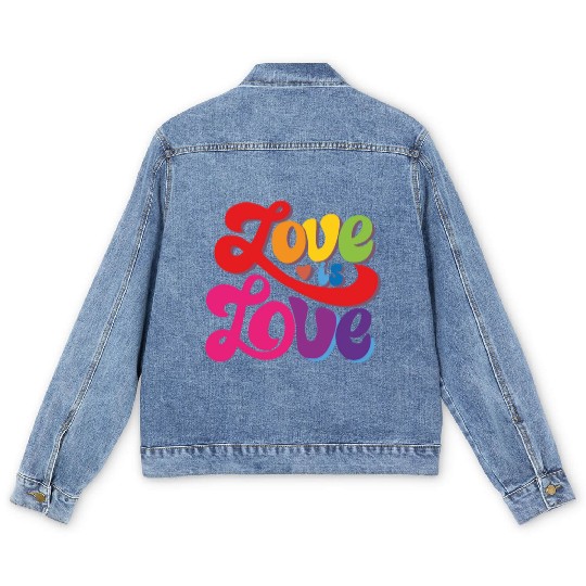 love is love romantic design. Men's Denim Jackets