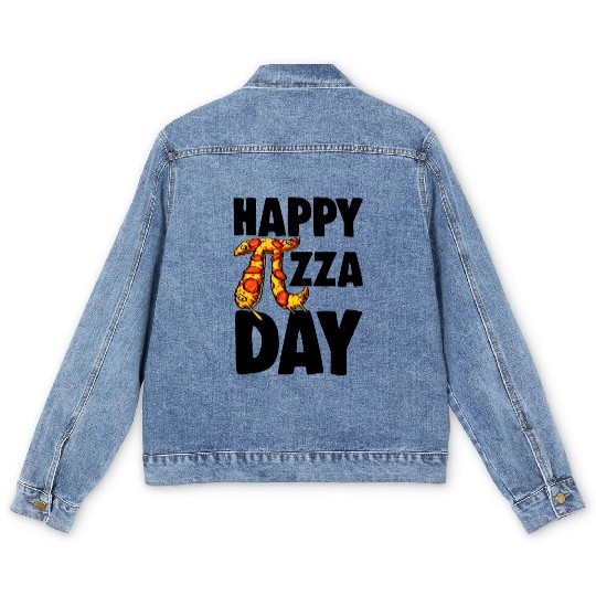 Happy Pizza Day Men's Denim Jackets