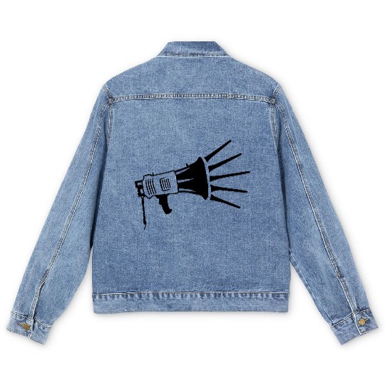loudspeaker propaganda megaphone icon Men's Denim Jackets