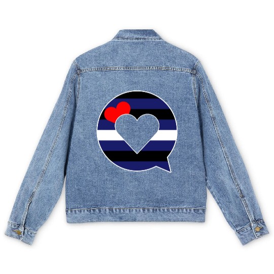 speech bubble - leather fetish gay pride LGBTIQ Men's Denim Jackets