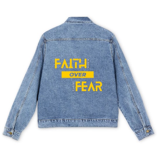 Faith Over Fear Men's Denim Jackets